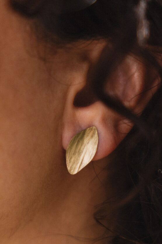 Maraljoies - Pendientes Hoja pequeña dorada 1